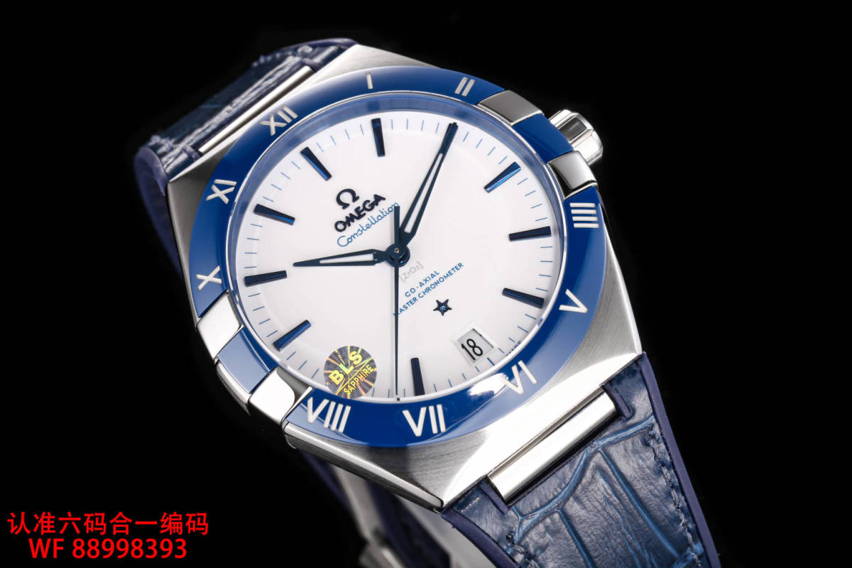 Omega Constellation Blue Dial Ceramic Bezel 41mm Watch view