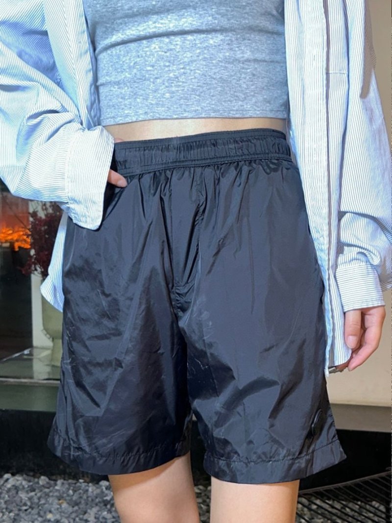 Nike Black Nylon Shorts with White Logo view