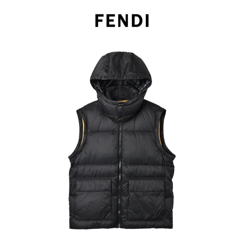 Black Quilted Down Puffer Jacket with Yellow Straps view