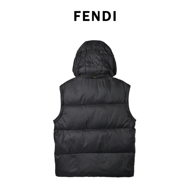 Black Quilted Down Puffer Jacket with Yellow Straps view
