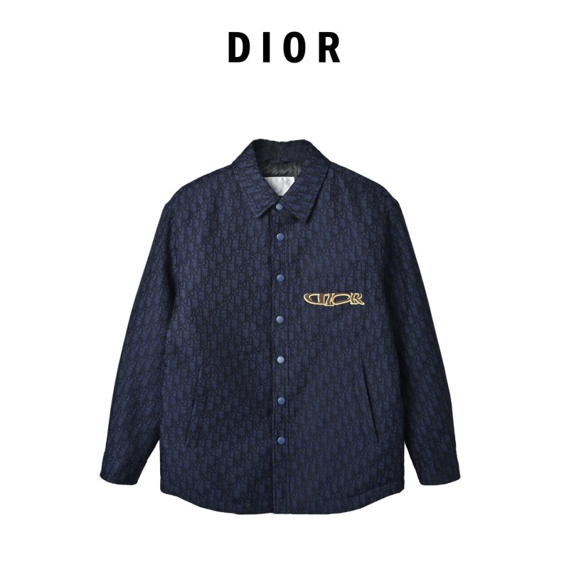 Dior Monogram Quilted Down Jacket Navy view