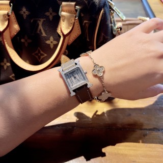 Hermès Heure H 26mm Square Crystal Diamond Watch view 5