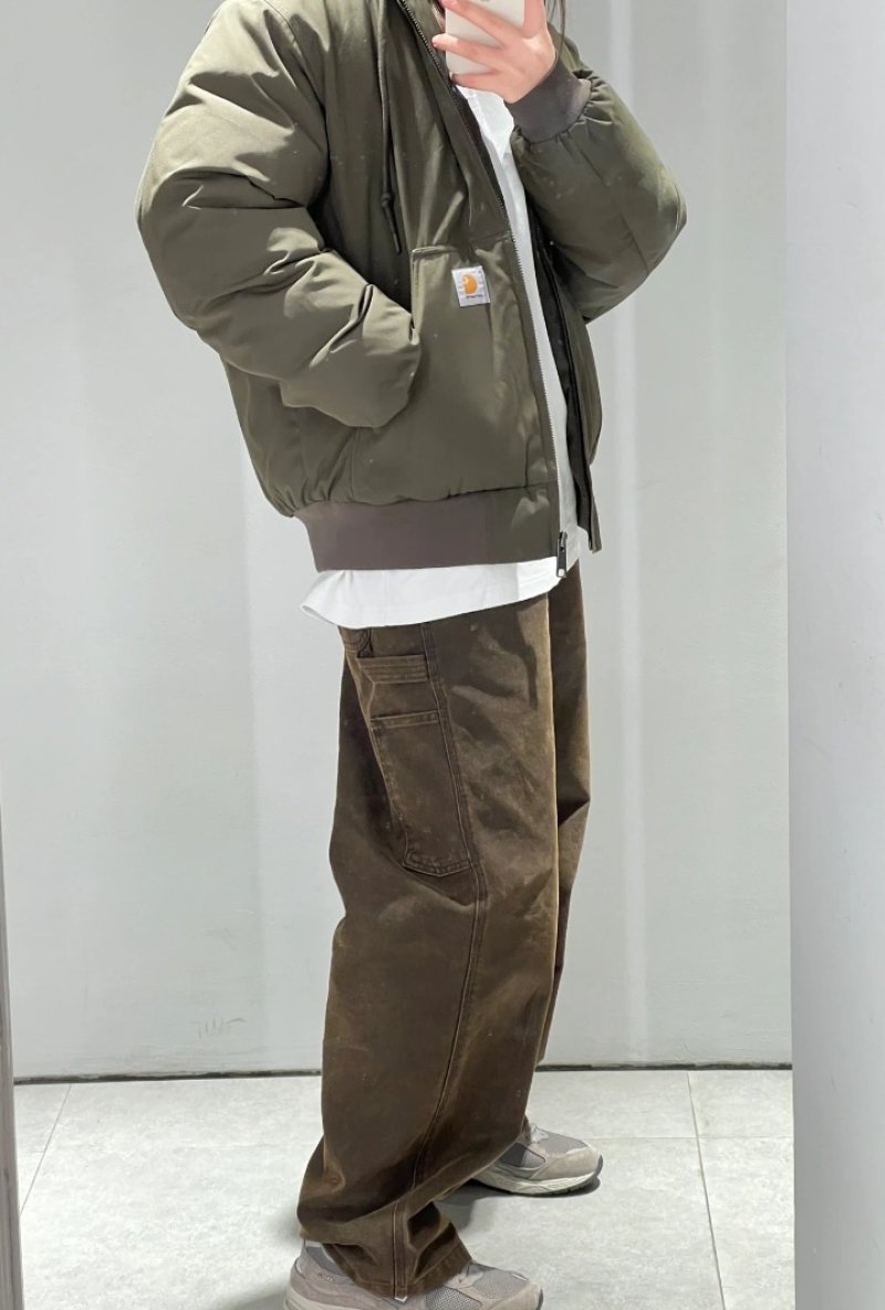 Olive Green Puffer Jacket - Winter Oversized Fit view