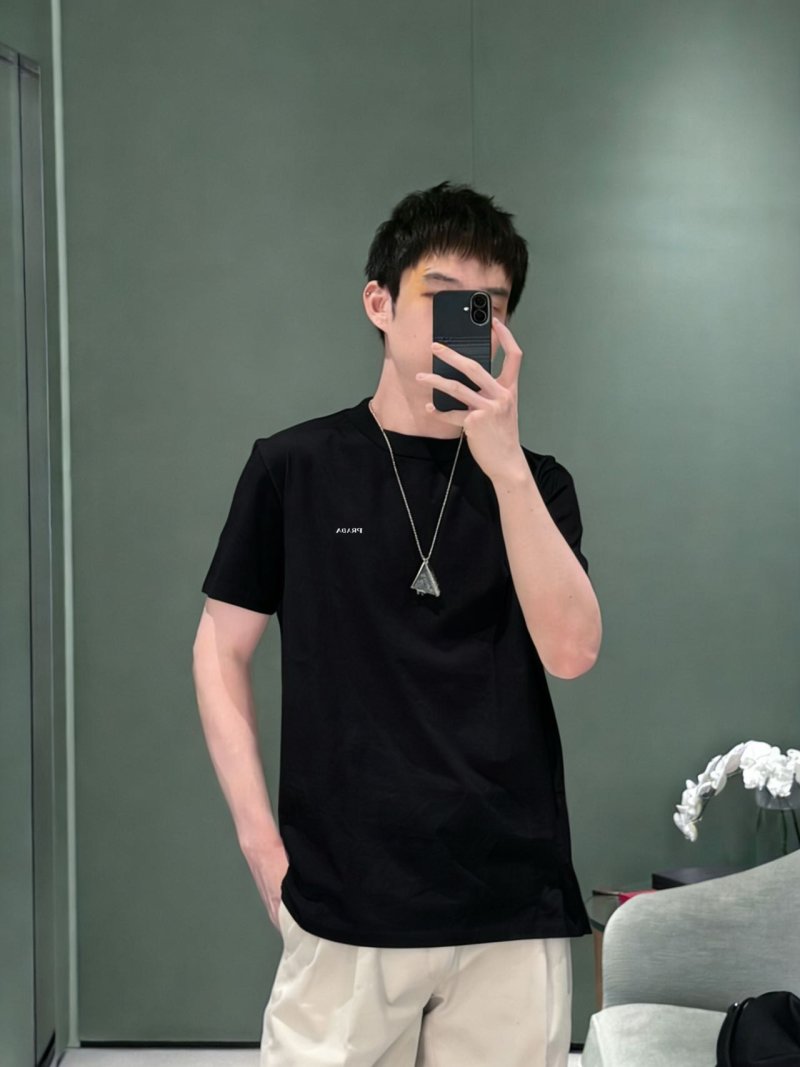 Black Minimalist Short Sleeve T-Shirt with Small Chest Logo view