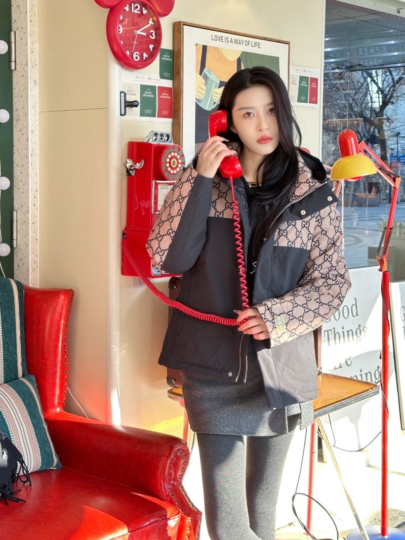 Gucci GG Monogram Black & Beige Down Jacket view
