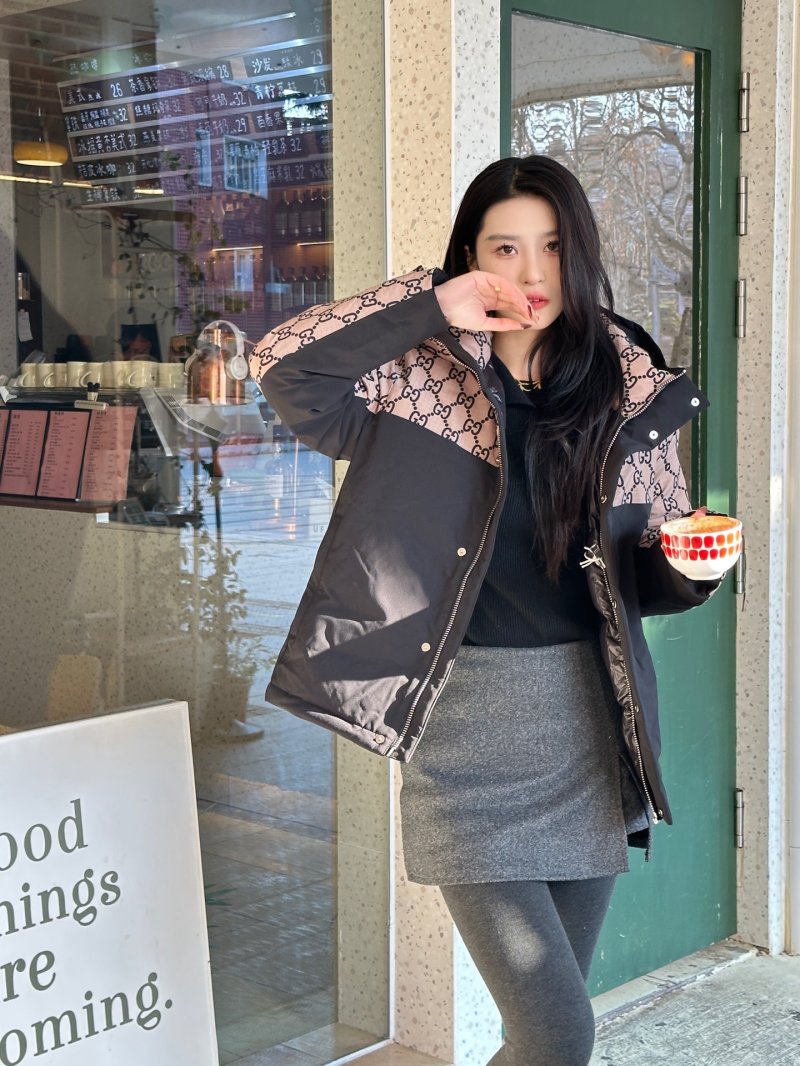 Gucci GG Monogram Black & Beige Down Jacket view