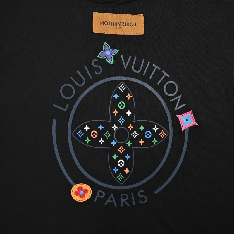 Louis Vuitton Colorful Monogram Embroidered Black T-Shirt view