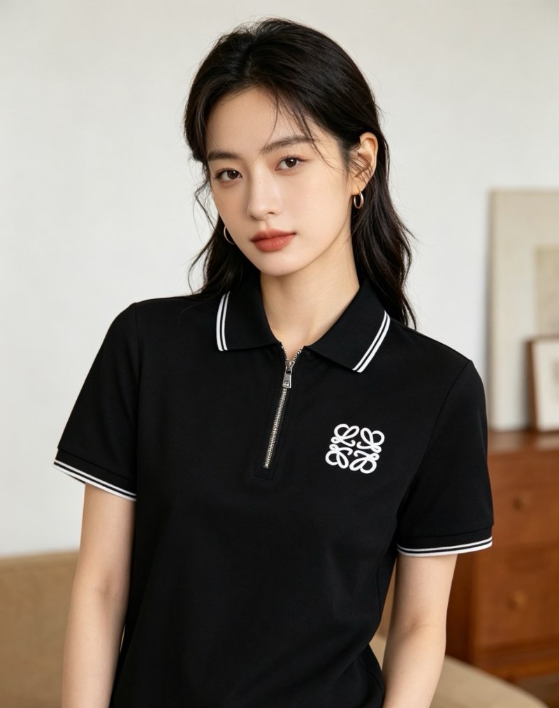 Loewe Anagram Logo Polo Shirt Black