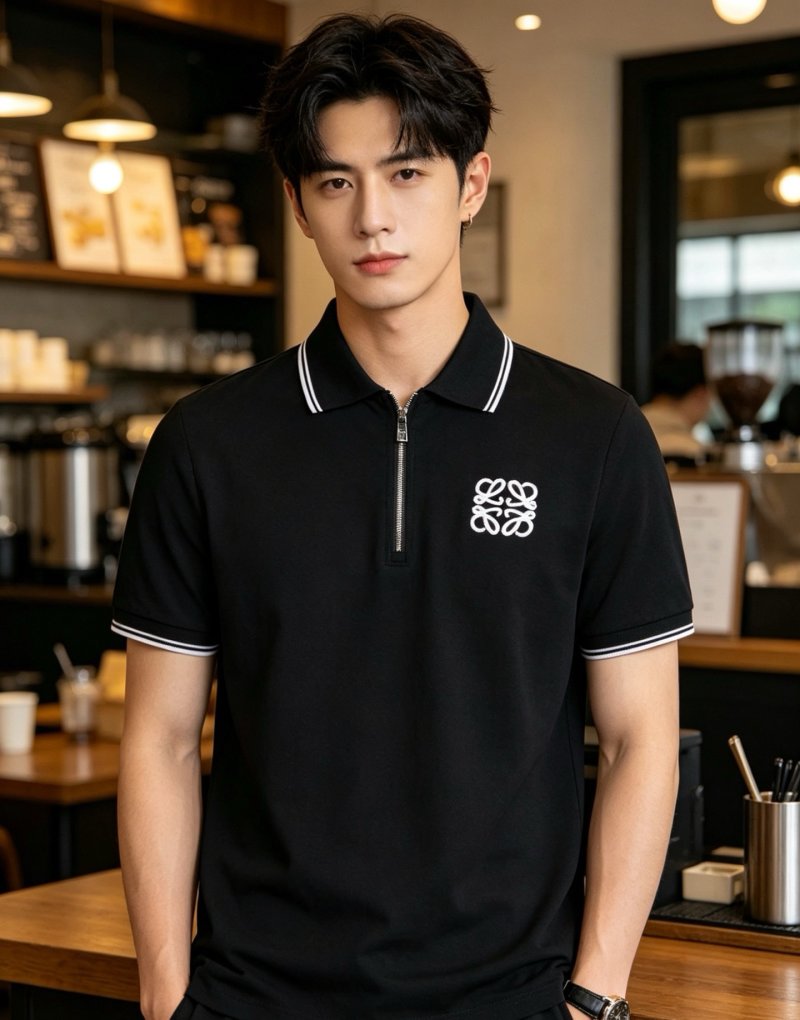Loewe Anagram Logo Polo Shirt Black view
