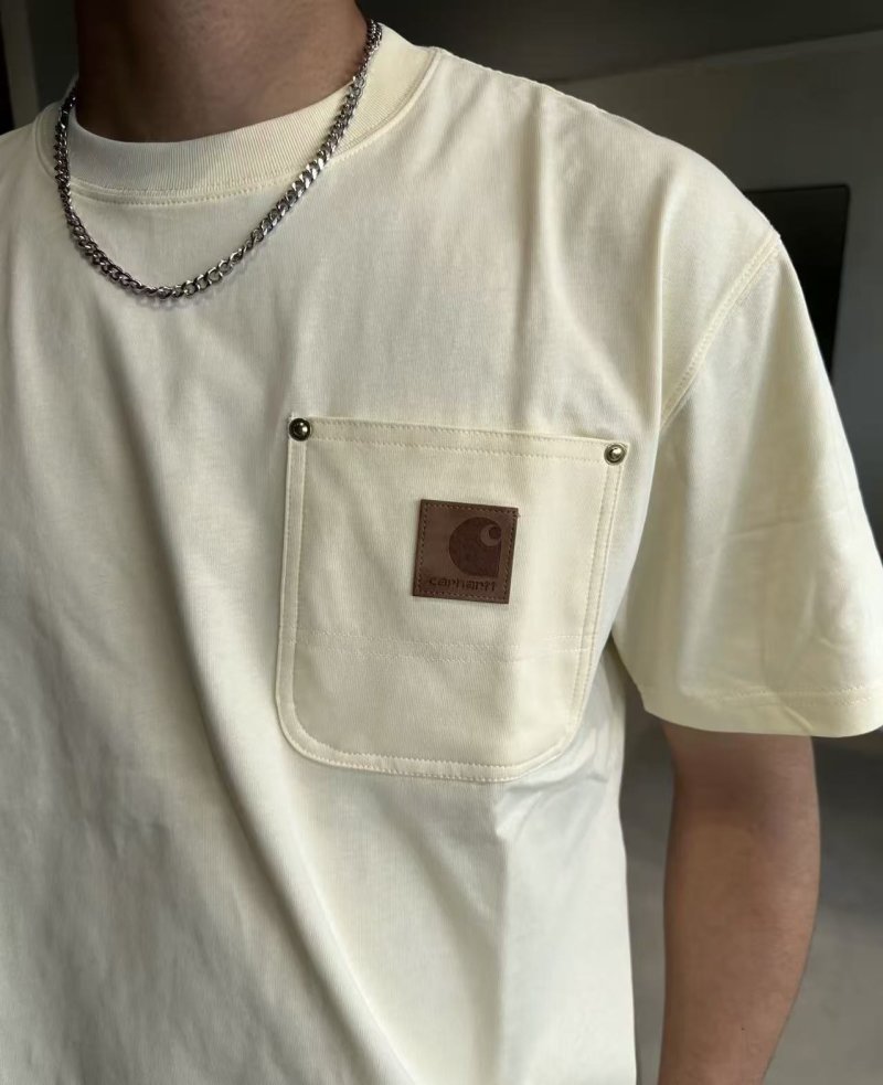 Cream Utility Pocket T-Shirt with Brown Label view