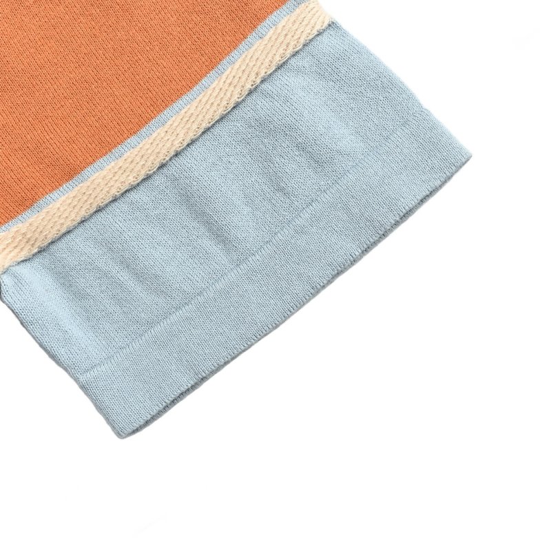 Striped Color-Block T-Shirt - Blue/Orange/Cream view