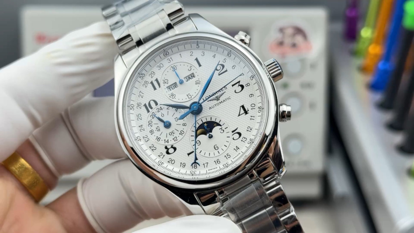 Longines Master Moon Phase Automatic Chronograph 42mm Silver