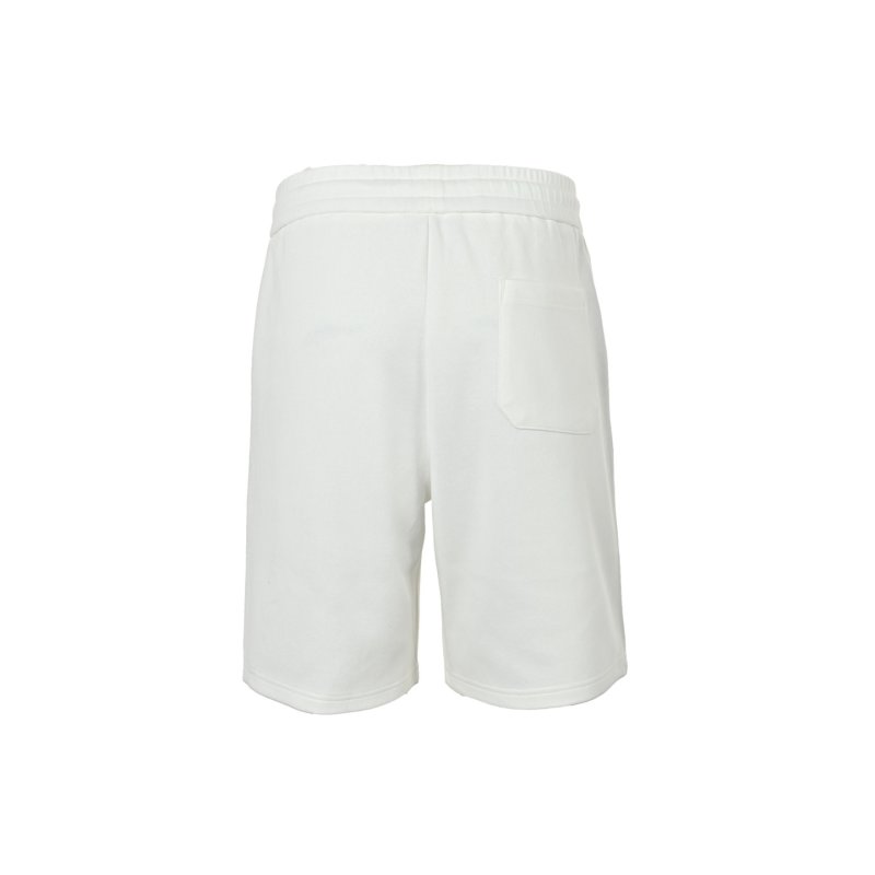 White Drawstring Shorts with Monogram Print view
