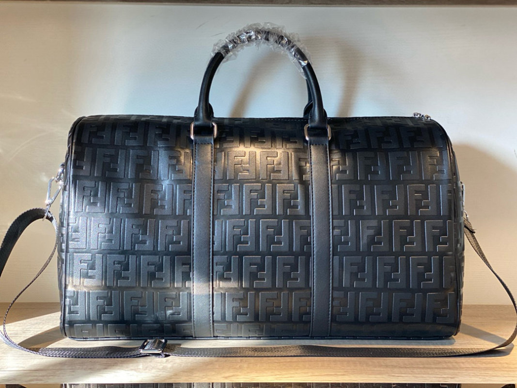 Fendi Zucca Monogram Travel Duffel Bag Black 25cm view