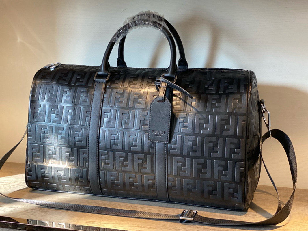 Fendi Zucca Monogram Travel Duffel Bag Black 25cm view