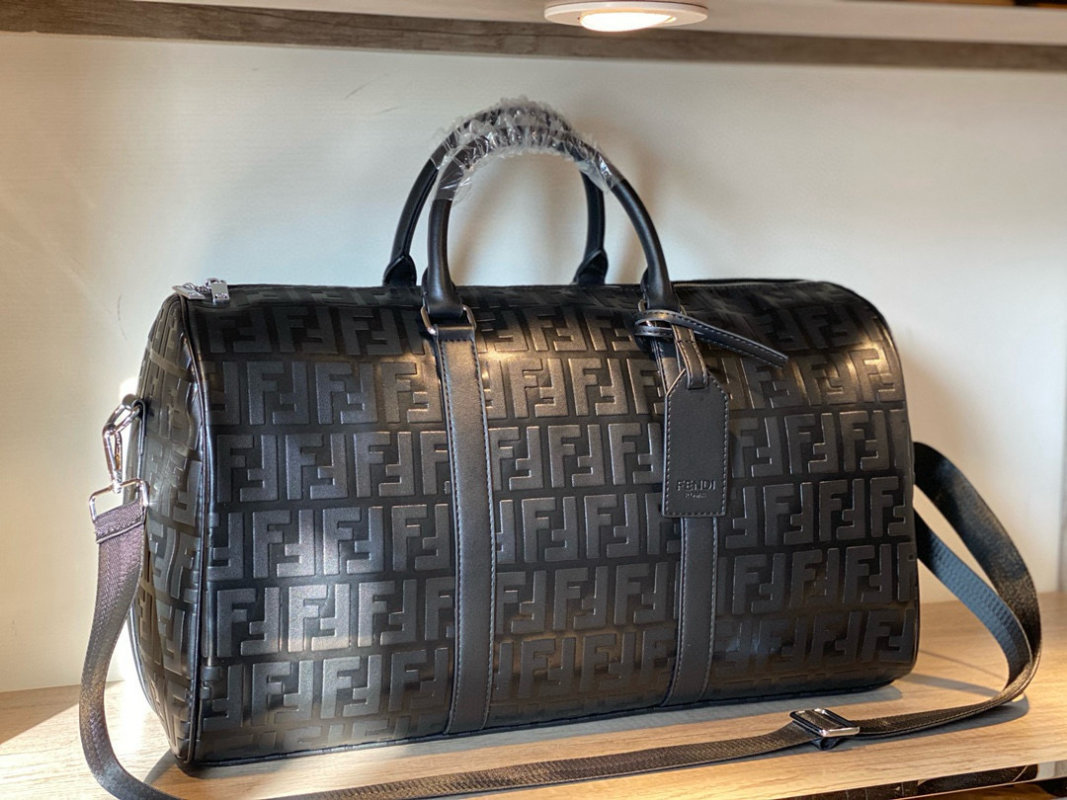 Fendi Zucca Monogram Travel Duffel Bag Black 25cm view