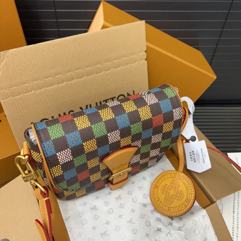 Louis Vuitton Montsouris Crossbody Bag Multicolor Damier view