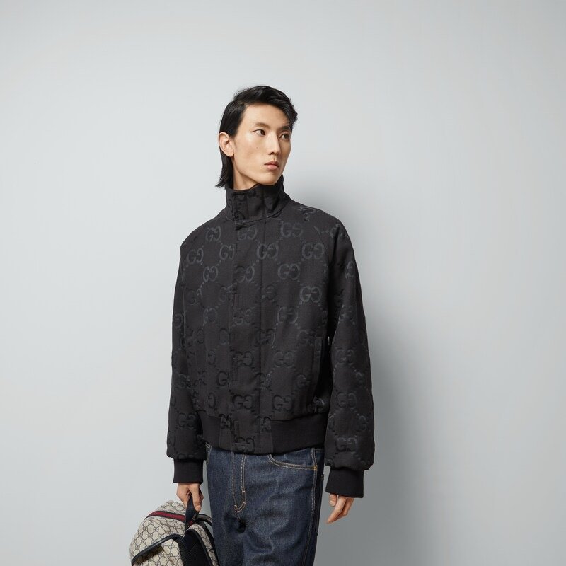 Gucci Black Monogram Jacquard Jacket view