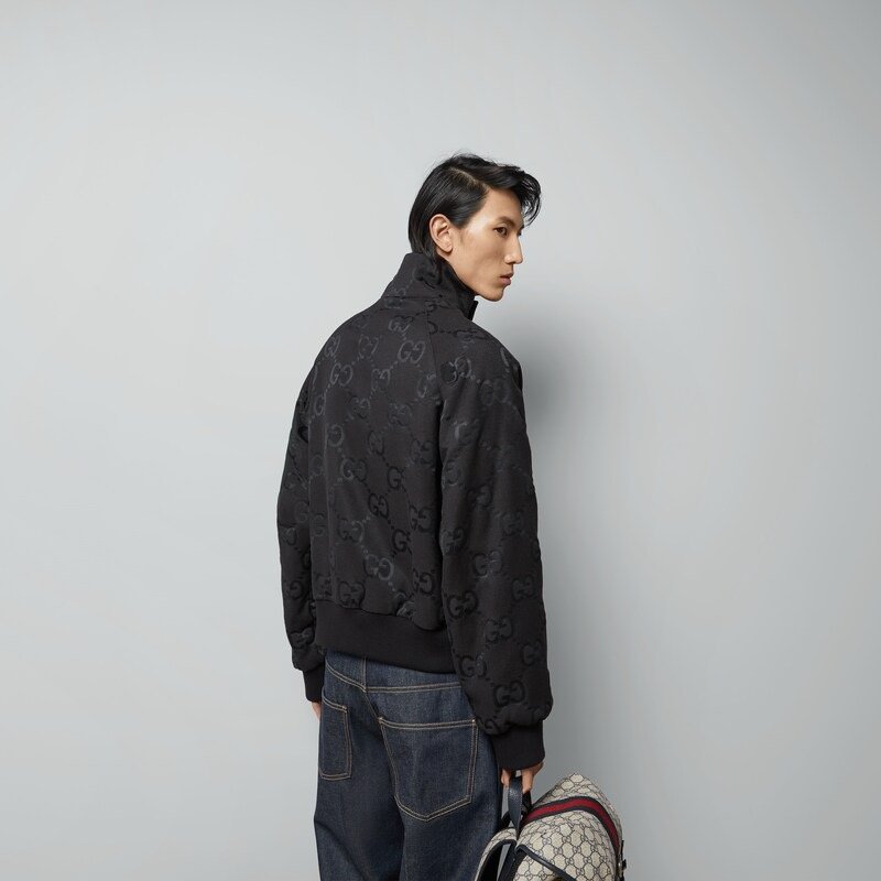 Gucci Black Monogram Jacquard Jacket view
