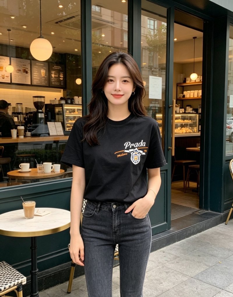 Prada Black Logo Short Sleeve T-Shirt