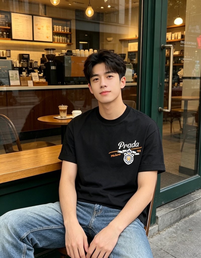 Prada Black Logo Short Sleeve T-Shirt view