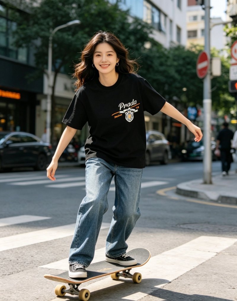 Prada Black Logo Short Sleeve T-Shirt view