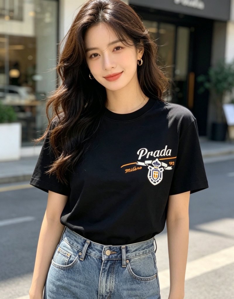 Prada Black Logo Short Sleeve T-Shirt view