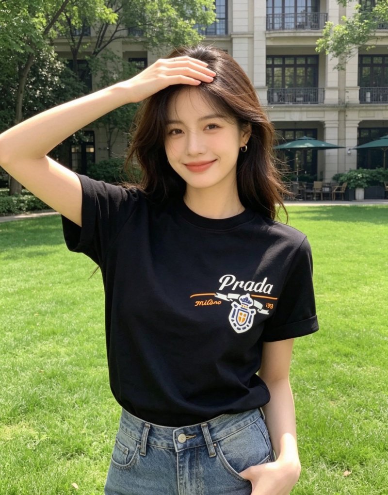 Prada Black Logo Short Sleeve T-Shirt view