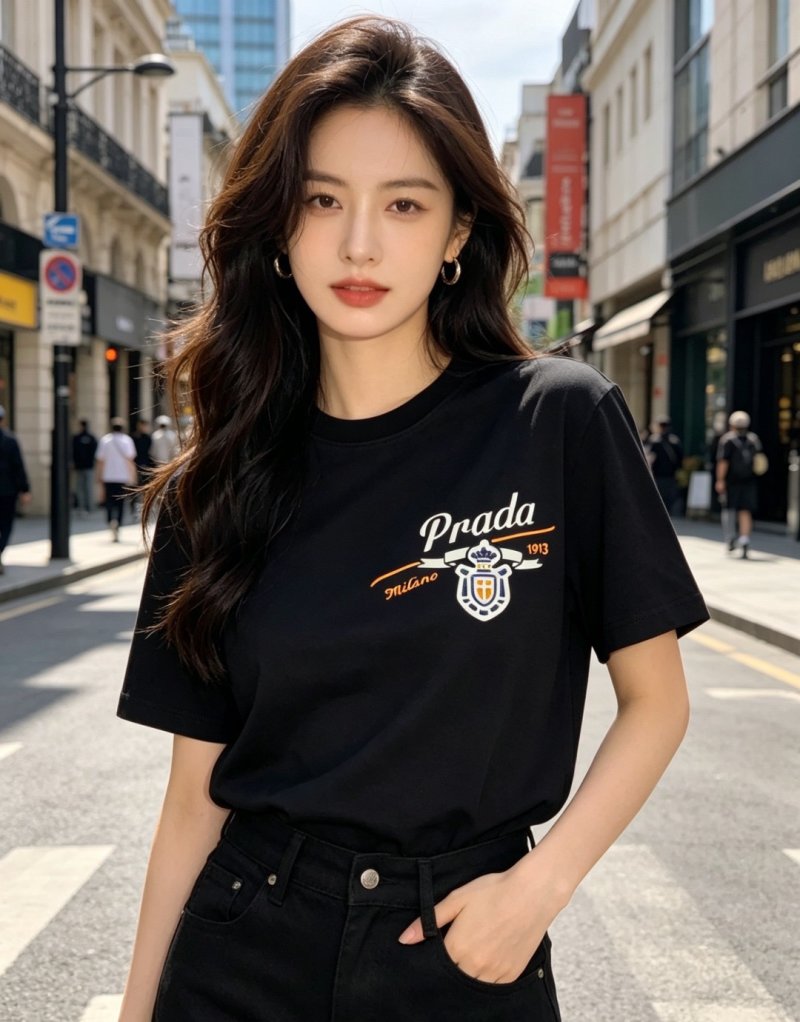 Prada Black Logo Short Sleeve T-Shirt view