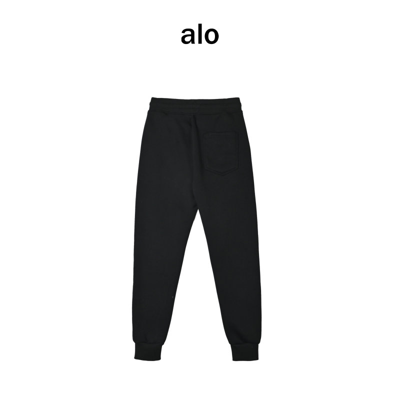 Alo Black Jogger Pants with Embroidered Logo view