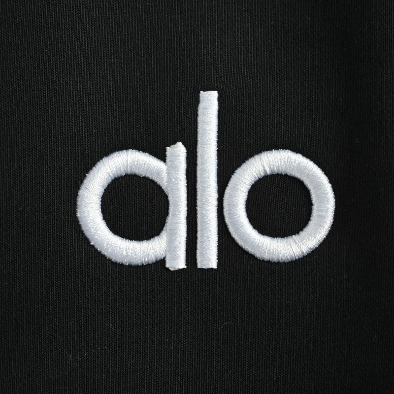 Alo Black Jogger Pants with Embroidered Logo view