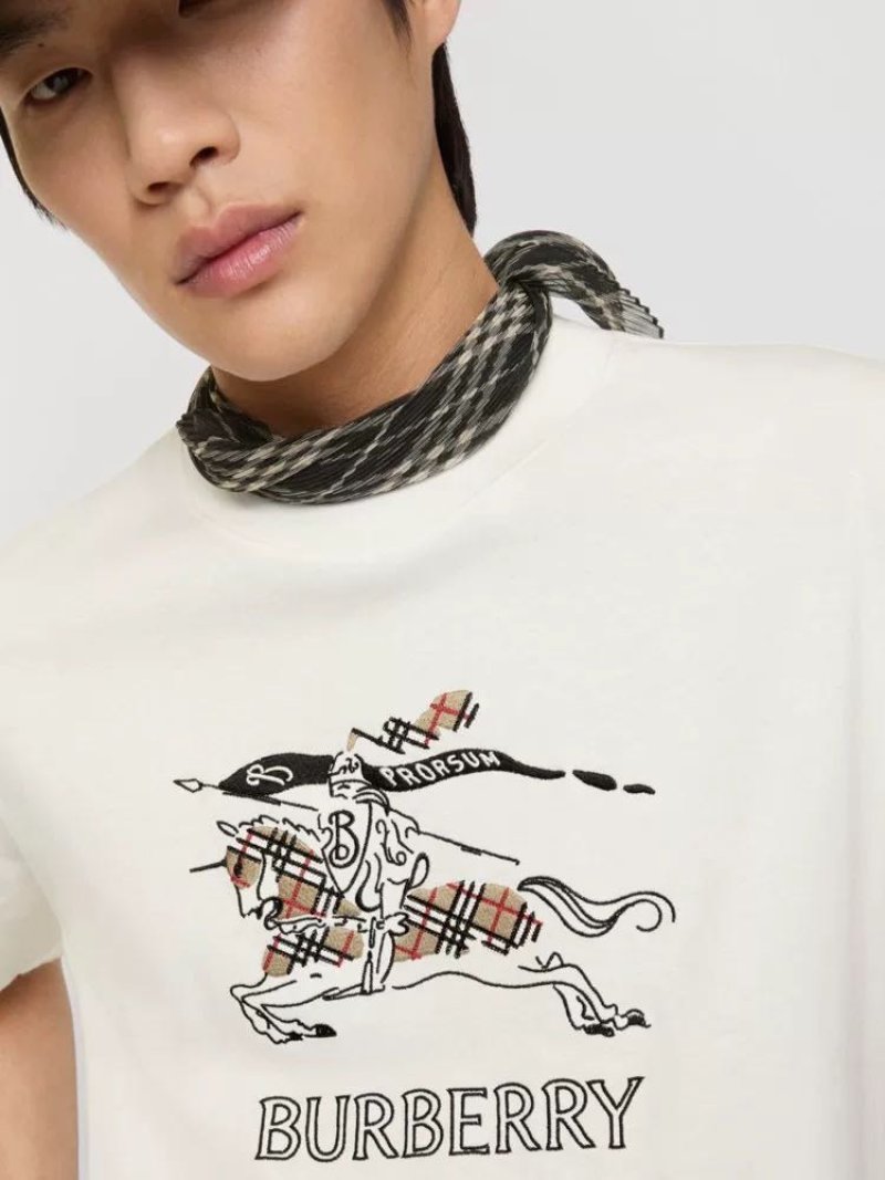 Burberry Equestrian Logo White T-Shirt