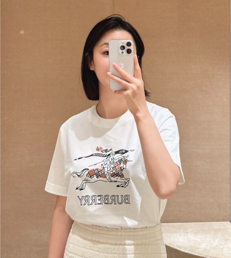Burberry Equestrian Logo White T-Shirt view