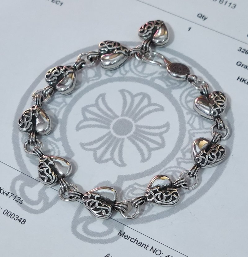 Chrome Hearts Sterling Silver Charm Bracelet