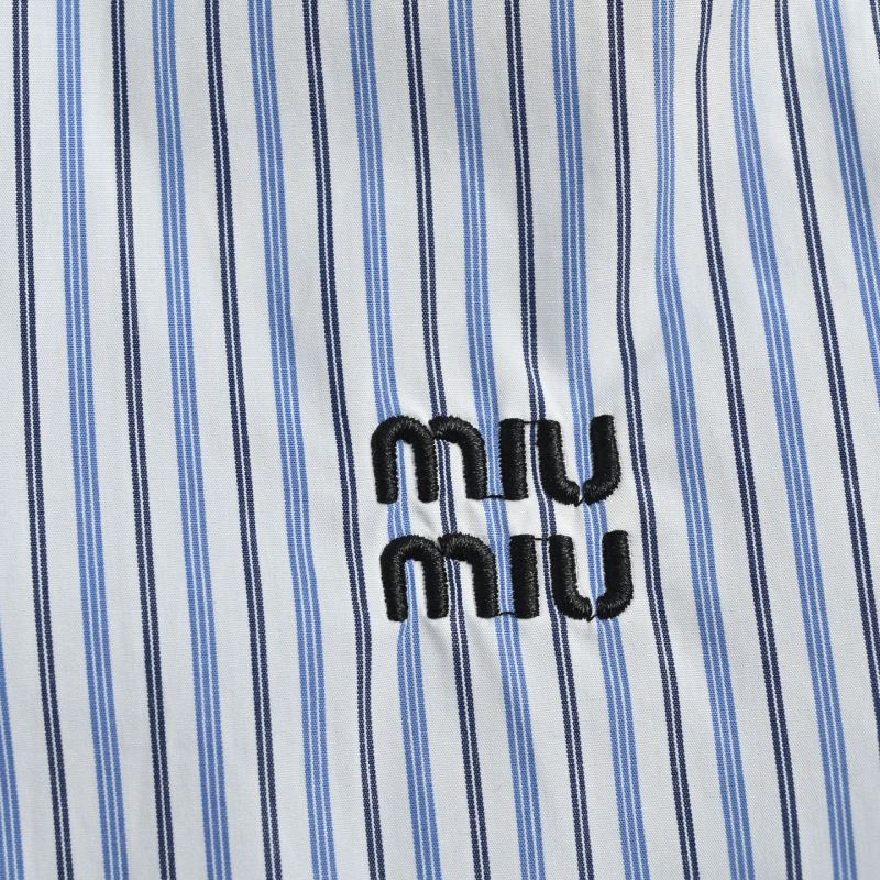 Light Blue Striped Long Sleeve Button-Up Shirt view
