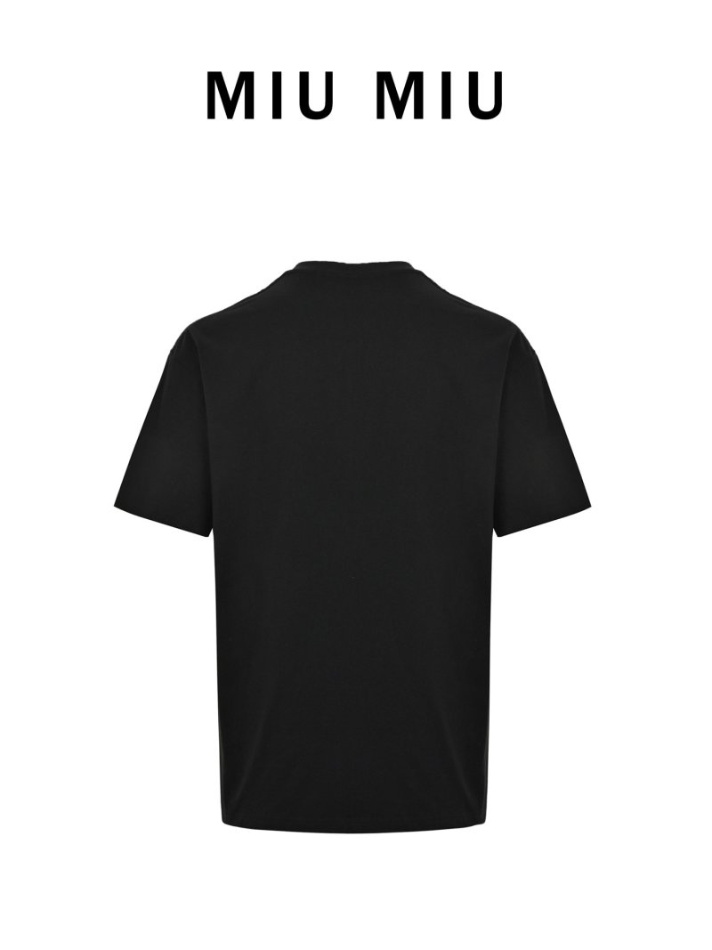 Miu Miu Logo Black Short Sleeve T-Shirt view