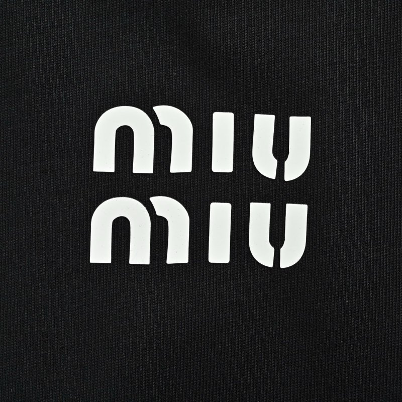Miu Miu Logo Black Short Sleeve T-Shirt view
