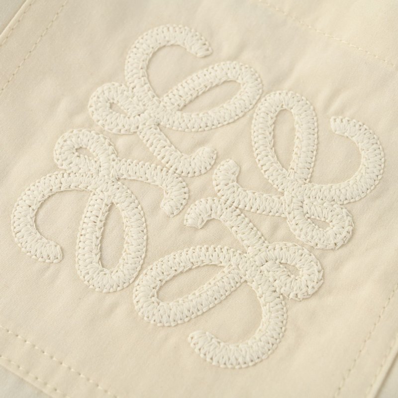 Loewe Pocket Embroidery Lyocell Shorts Cream view