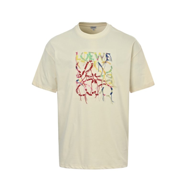 Loewe Love Rope Embroidered Cream T-Shirt view