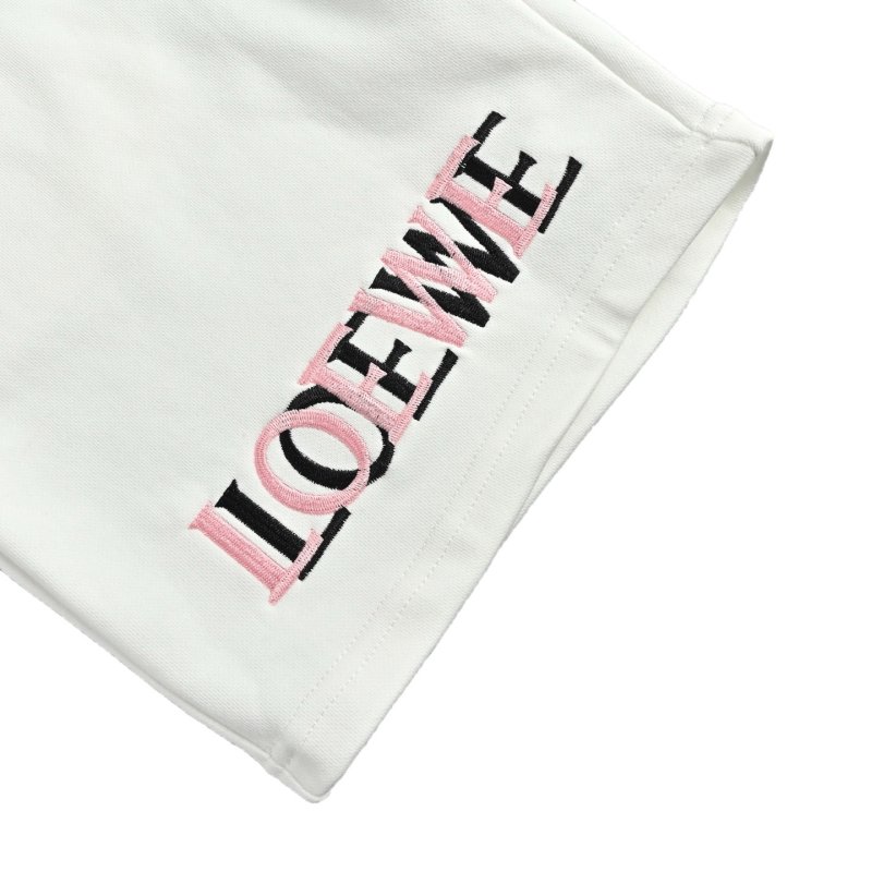 Loewe White Embroidered Shorts view