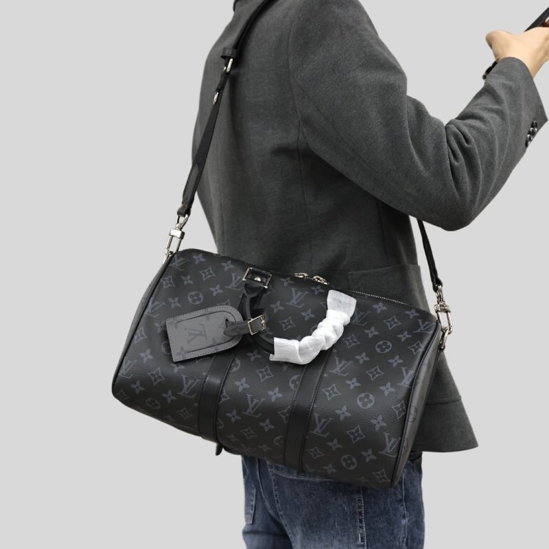 Coach Signature Monogram Charcoal Leather Backpack view