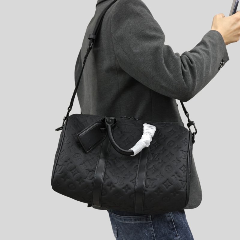 Coach Signature Monogram Charcoal Leather Backpack view