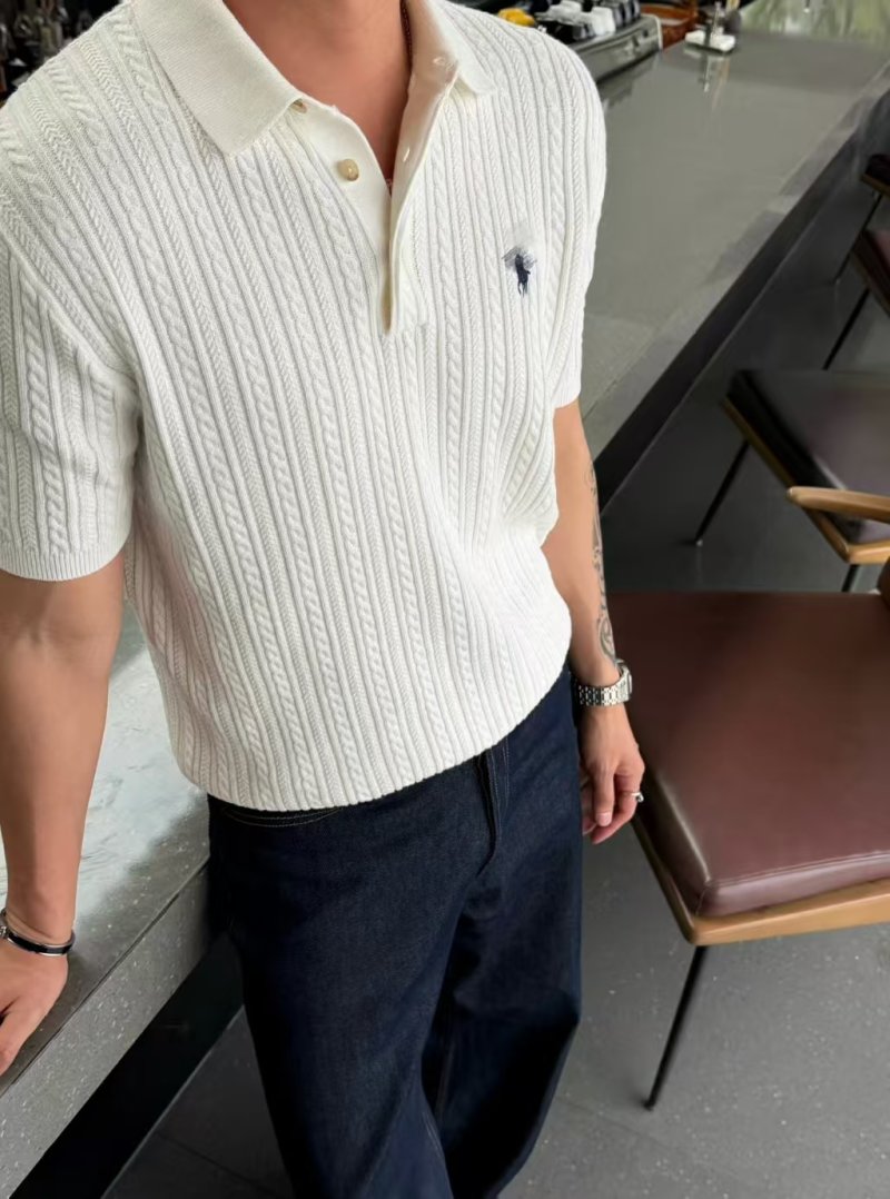 Polo Ralph Lauren Cable Knit Cream Polo Shirt view