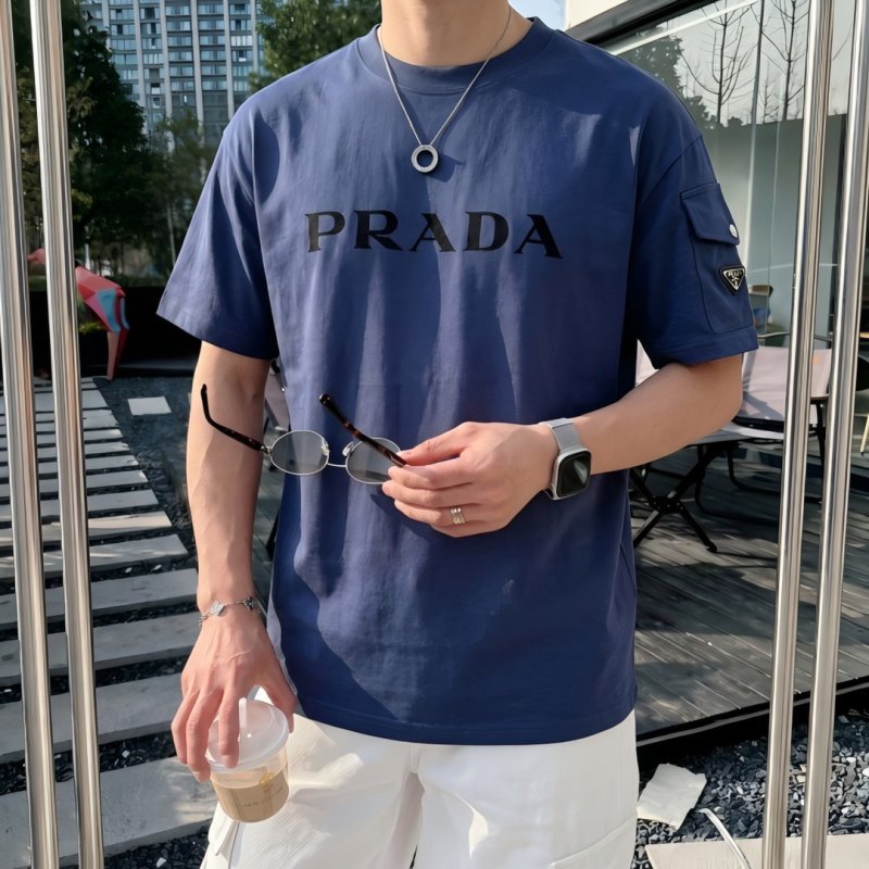Prada Logo T-Shirt Navy Blue