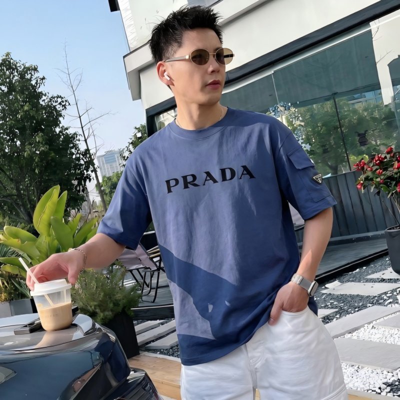 Prada Logo T-Shirt Navy Blue view