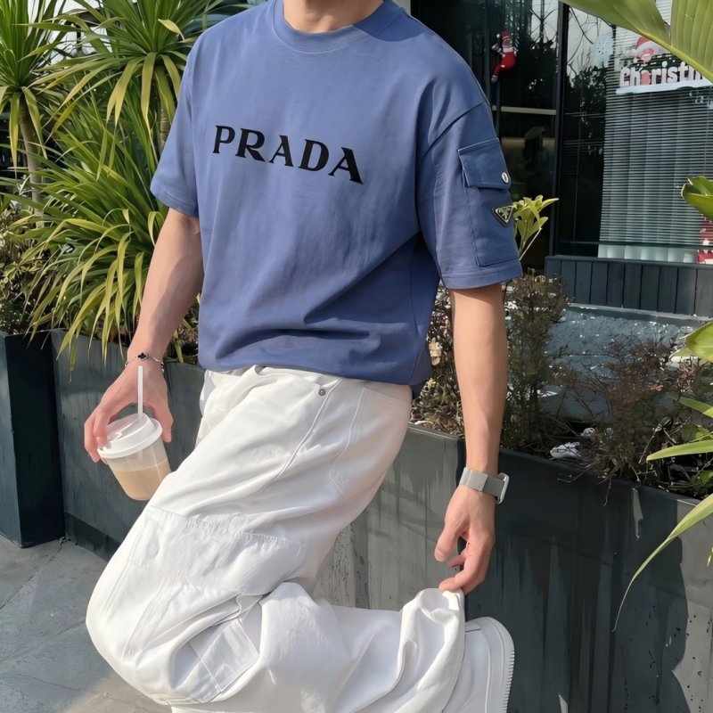 Prada Logo T-Shirt Navy Blue view