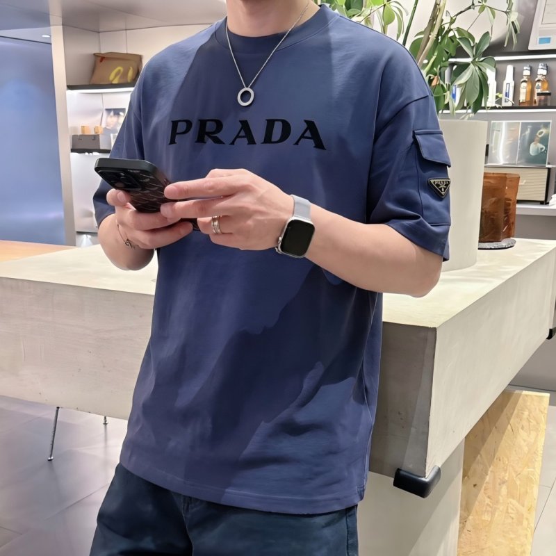 Prada Logo T-Shirt Navy Blue view