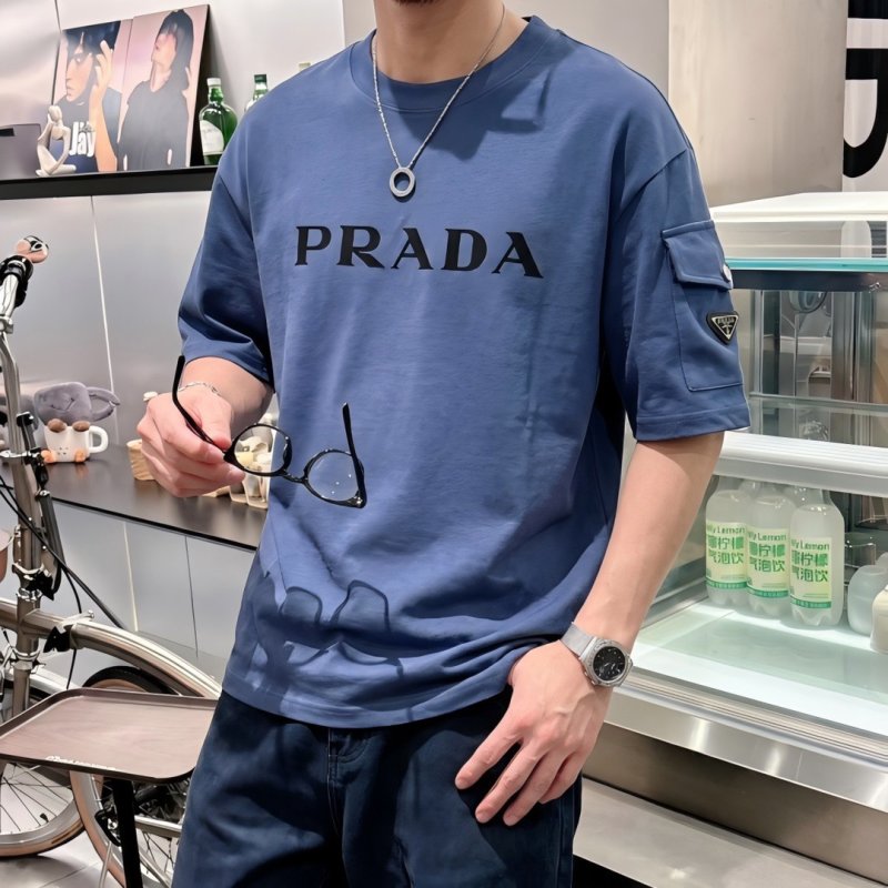 Prada Logo T-Shirt Navy Blue view