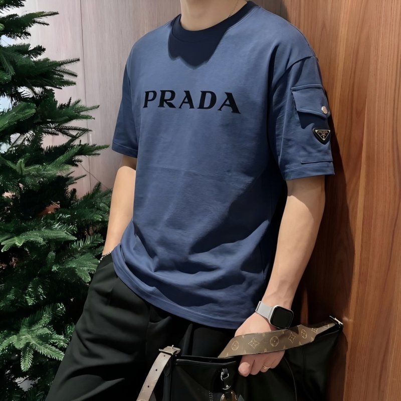 Prada Logo T-Shirt Navy Blue view