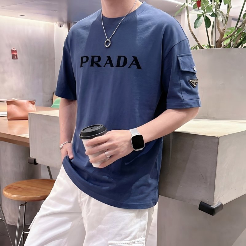 Prada Logo T-Shirt Navy Blue view